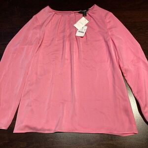 NEW - JCrew Light Pink Pleated neckline blouse, Size XS